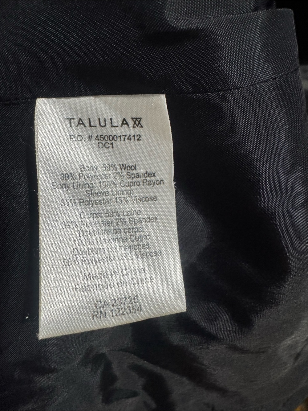 25. Talula Navy Women's Blazer - Classic Two-Button Tailored Jacket (Aritzia) - Picture 4 of 6